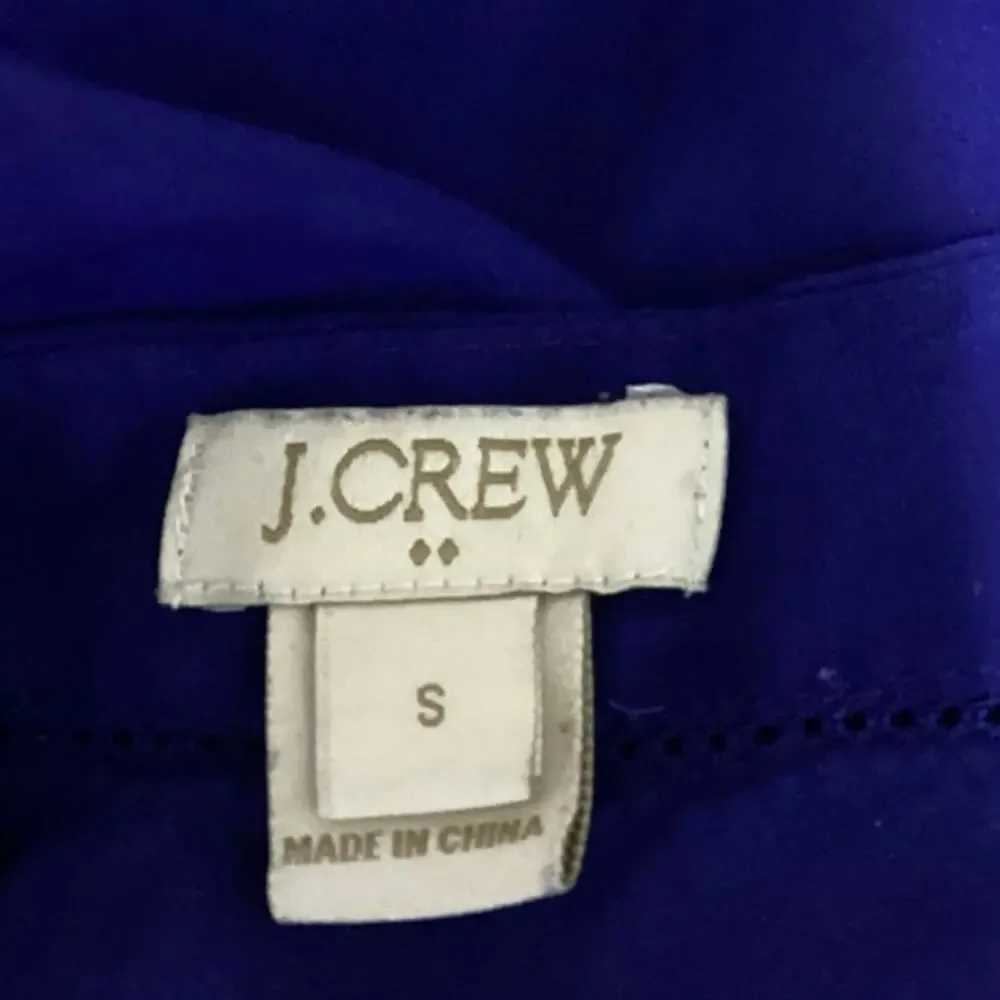 J. Crew Blue V Neck Pullover Casual Relaxed Fit Long Sleeve Top Size S